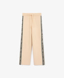 Pantaloni tricot cu dungi laterale, bej, pentru fată, Gulliver