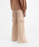 Pantaloni din catifea, cu buzunare cargo, bej, pentru fată, Gulliver