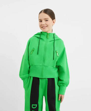 Hoodie din tricot verde pentru fete Gulliver