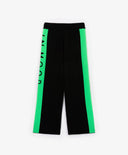 Pantaloni tricot cu dungi laterale, negri, pentru fată, Gulliver