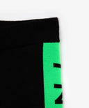 Pantaloni tricot cu dungi laterale, negri, pentru fată, Gulliver