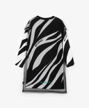 Rochie cu mâneci lungi din tricot și plasă, alb-negru, pentru fete de la Gulliver