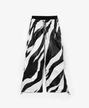 Pantaloni fleece, cu imprimeu alb-negru, pentru fată, Gulliver