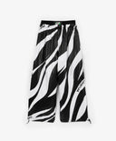 Pantaloni fleece, cu imprimeu alb-negru, pentru fată, Gulliver