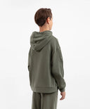 Hoodie oversized din material fleece cu broderii în culoare kaki pentru băieți Gulliver