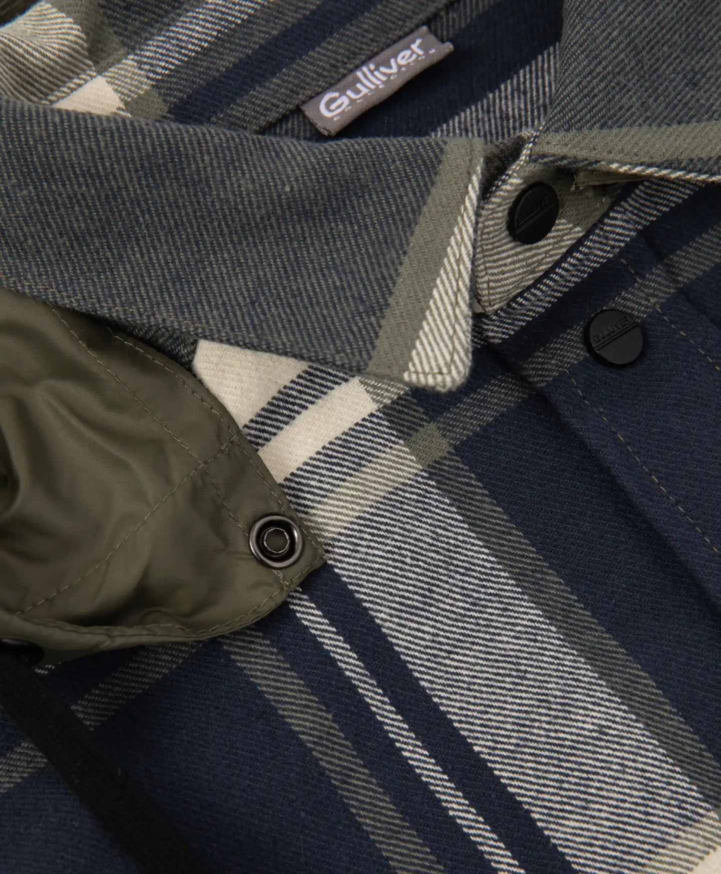 Cămașă flanelată oversized cu mâneci lungi și glugă din material carouri pentru băiat Gulliver