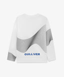 Longsleeve tricotat cu imprimeu alb pentru băieți Gulliver