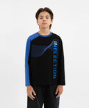 Longsleeve tricotat cu imprimeu albastru pentru băieți Gulliver