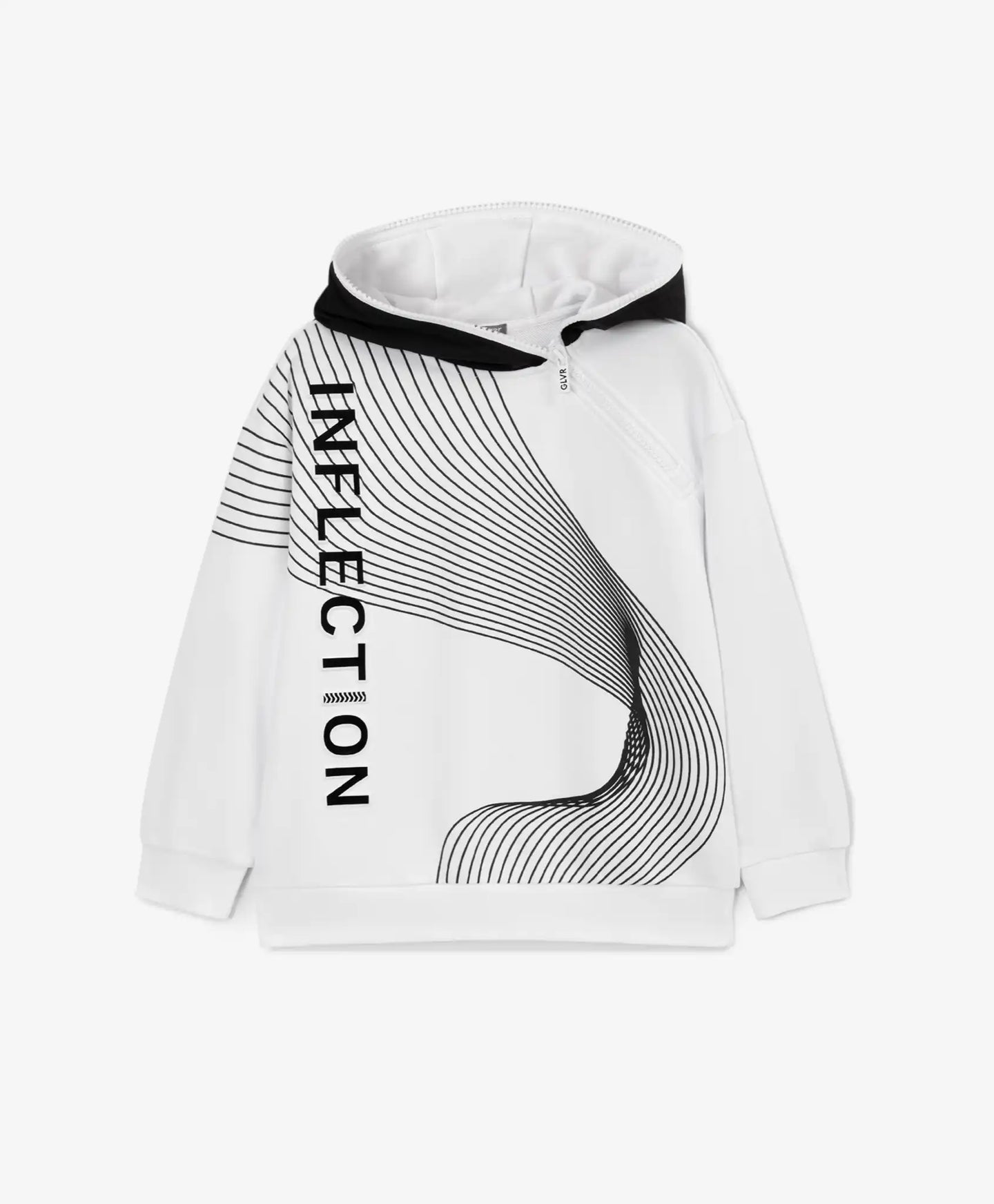 Hoodie alb din material fleece cu fermoar asimetric pentru băieți Gulliver