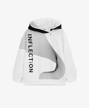 Hoodie alb din material fleece cu fermoar asimetric pentru băieți Gulliver