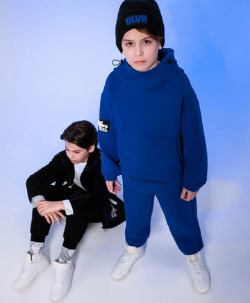 Hoodie albastru oversized din neopren pentru băieți Gulliver
