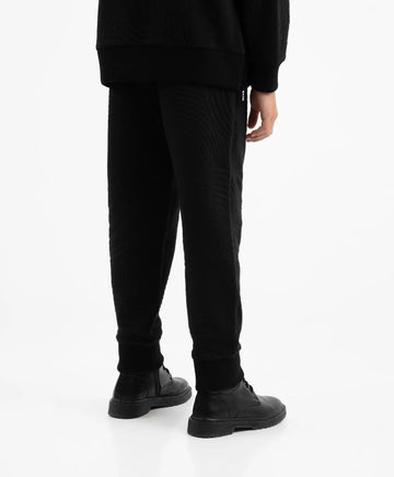 Joggeri tricot, cu imprimeu, negri, pentru băiat, Gulliver