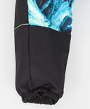 Salopetă impermeabilă de sezon intermediar cu glugă, bretele cusute și imprimeu multicolor, pentru băiat, Button Blue