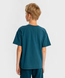 Tricou cu mânecă scurtă și imprimeu, albastru, pentru copii, Button Blue