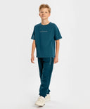 Tricou cu mânecă scurtă și imprimeu, albastru, pentru copii, Button Blue