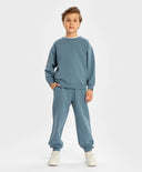 Hanorac de bază cu mânecă lungă și imprimeu albastru pentru copii Button Blue