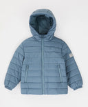 Geacă de sezon intermediar cu glugă, matlasată, albastră, pentru copii, Button Blue