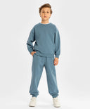 Joggeri de bază, cu talie elastică și imprimeu, albaștri, pentru copii, Button Blue