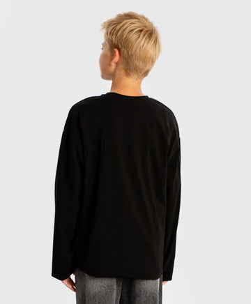 Longsleeve cu imprimeu, negru, pentru băiat, Button Blue