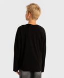 Longsleeve cu imprimeu, negru, pentru băiat, Button Blue