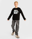 Longsleeve cu imprimeu, negru, pentru băiat, Button Blue