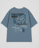 Tricou cu mânecă scurtă și imprimeu, albastru deschis, pentru băiat, Button Blue