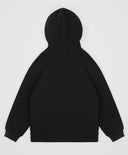 Hoodie cu buzunar mare și glugă negru pentru băieți Button Blue