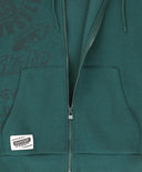 Hoodie căptușit cu fermoar, glugă și imprimeu verde pentru băieți Button Blue