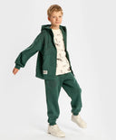 Hoodie căptușit cu fermoar, glugă și imprimeu verde pentru băieți Button Blue