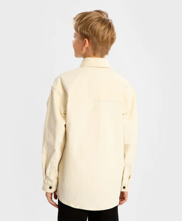 Cămașă cu mâneci lungi din velur cu nasturi pentru copii Button Blue