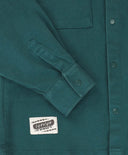 Cămașă cu nasturi, călduroasă, cu mâneci lungi și buzunare verzi pentru copii Button Blue