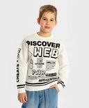 Пуловер с жакардов принт за МОМЧЕ основен изглед