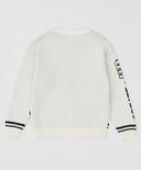 Pulover cu imprimeu jacquard pe tematică digitală, crem, pentru băiat, Button Blue