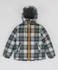 Geacă de sezon intermediar cu model în carouri, rezistentă la apă, cu glugă și multicoloră pentru băiat, Button Blue
