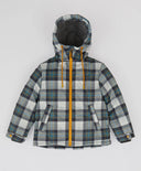 Geacă de sezon intermediar cu model în carouri, rezistentă la apă, cu glugă și multicoloră pentru băiat, Button Blue