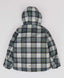 Geacă de sezon intermediar cu model în carouri, rezistentă la apă, cu glugă și multicoloră pentru băiat, Button Blue