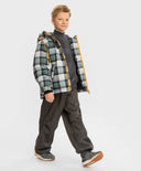 Geacă de sezon intermediar cu model în carouri, rezistentă la apă, cu glugă și multicoloră pentru băiat, Button Blue