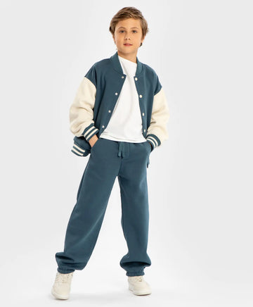 Joggeri cu talie elastică, bleumarin, pentru copii, Button Blue