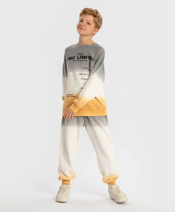 Joggeri cu talie elastică și efect de gradient, multicolori, pentru copii, Button Blue