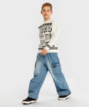 Дънки широки сини за МОМЧЕ основен изглед