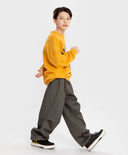 Панталони с плисета и сиви за МОМЧЕ основен изглед