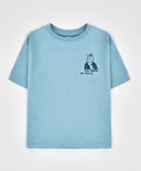 Tricou cu mâneci scurte și imprimeu albastru deschis pentru băieți Button Blue