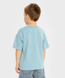 Tricou cu mâneci scurte și imprimeu albastru deschis pentru băieți Button Blue