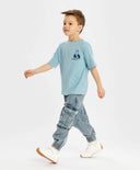 Tricou cu mâneci scurte și imprimeu albastru deschis pentru băieți Button Blue