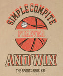 Longsleeve cu imprimeu de baschet bej pentru băieți Button Blue