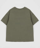 Tricou cu mâneci scurte și imprimeu cu minge kaki pentru băieți Button Blue