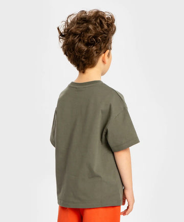 Tricou cu mâneci scurte și imprimeu cu minge kaki pentru băieți Button Blue