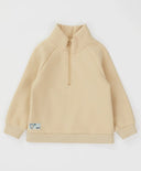 Hanorac căptușit cu guler și fermoar bej pentru băieți Button Blue