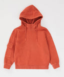 Hanorac fără fermoar cu glugă și buzunare portocaliu pentru copii Button Blue