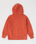 Hanorac fără fermoar cu glugă și buzunare portocaliu pentru copii Button Blue